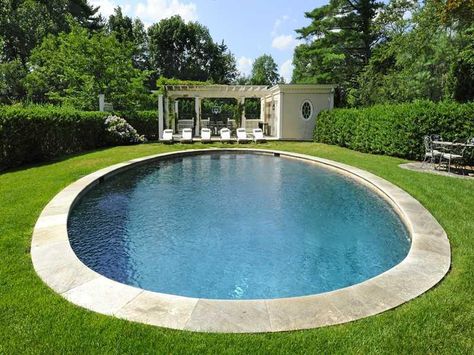 Palm Springs House Exterior, Oval Swimming Pool, Oval Pool, Intex Pool, Round Pool, English Manor, Greenwich Ct, Pool Patio, Landscape Architect