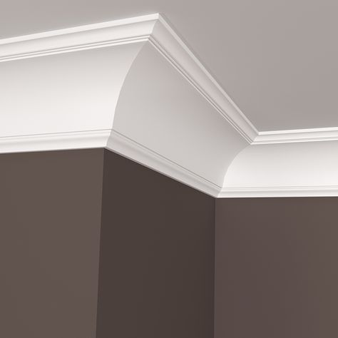 Craftsman Trim Window, Cove Crown Molding, Wall Trim Molding, Cove Moulding, Installing Wainscoting, Craftsman Trim, Molding Ceiling, Coved Ceiling, Cove Molding