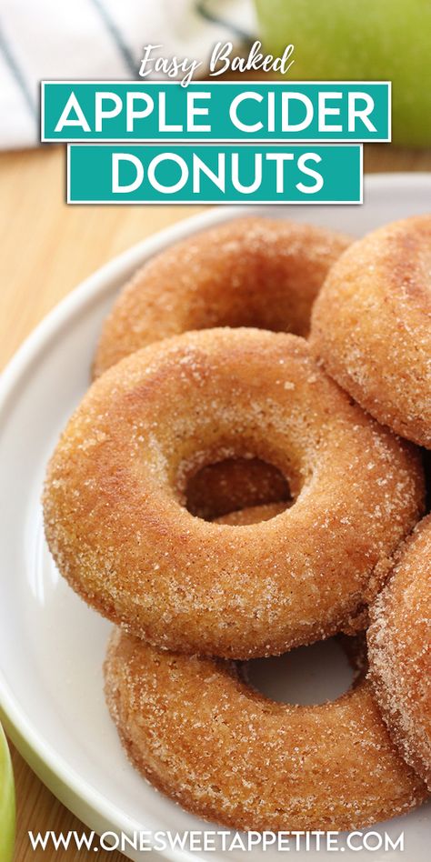 Baked Apple Cider Donuts Apple Donut, Easy Baked Apples, Apple Cider Donuts Baked, Apple Pie Spice, Apple Season, Baked Apple, Apple Cider Donuts, Homemade Donuts, Fried Dough