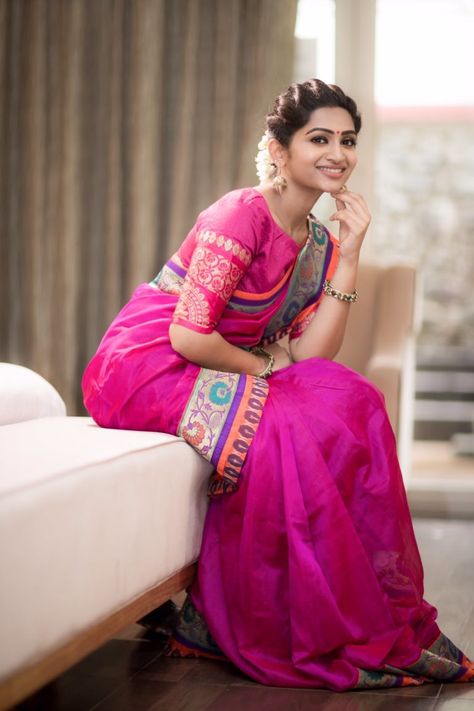 Actress in saree beautifully captured by Camera Senthil Nakshathra Nagesh, Bridal Outfit Ideas, Saree Poses, Indian Saree Blouses Designs, Bridal Outfit, Designer Saree Blouse Patterns, Indian Models, Stylish Sarees, Beautiful Saree