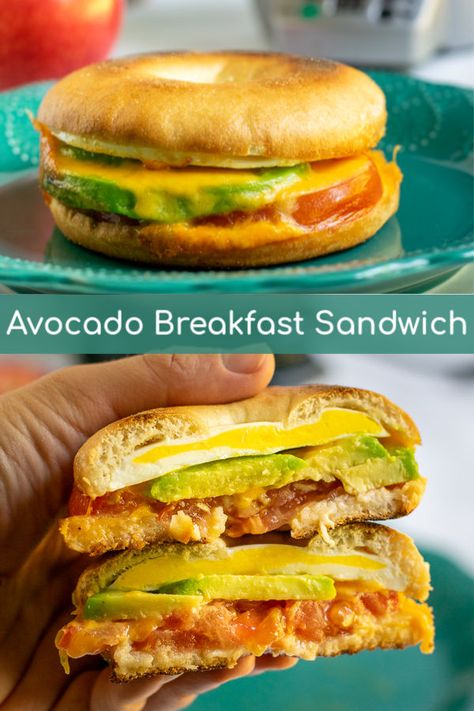 Hamilton Beach Breakfast Sandwich Maker Recipes, Hamilton Beach Breakfast Sandwich Maker, Breakfast Sandwich Maker Recipes, Avocado Breakfast Sandwich, Sandwich Maker Recipes, Sandwich Healthy, Sandwich Easy, Bagel Breakfast, Vegetarian Sandwich Recipes