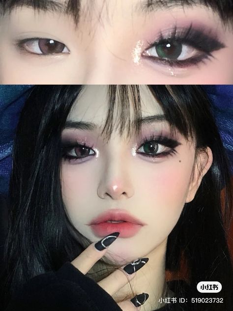 Eye Makeup Looks Colorful, Eye Makeup Looks Simple, Eye Makeup Looks For Prom, Eye Makeup Looks Tutorial, Gems Eye Makeup, Look Avatar, Makeup Look Asian, Mata Hooded, Makeup Looks With Gems