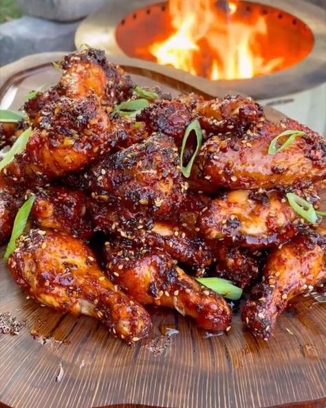 FRIED CHICKEN on Instagram: "Honey Chili Oil Chicken Wings 🍗🍯🌶️🔥

🎥 by @overthefirecooking" Chili Oil Chicken, Chicken Honey, Chili Oil, April 27, Fried Chicken, Chicken Wings, Chili, Honey, Chicken