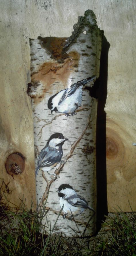 Painting On Birch Bark Art Projects, Painting On Birch Bark, Birch Bark Painting, Birch Bark Art, Tree Bark Art, Birch Bark Crafts Diy, Tree Bark Crafts, Birch Wood Crafts, Birch Tree Decor