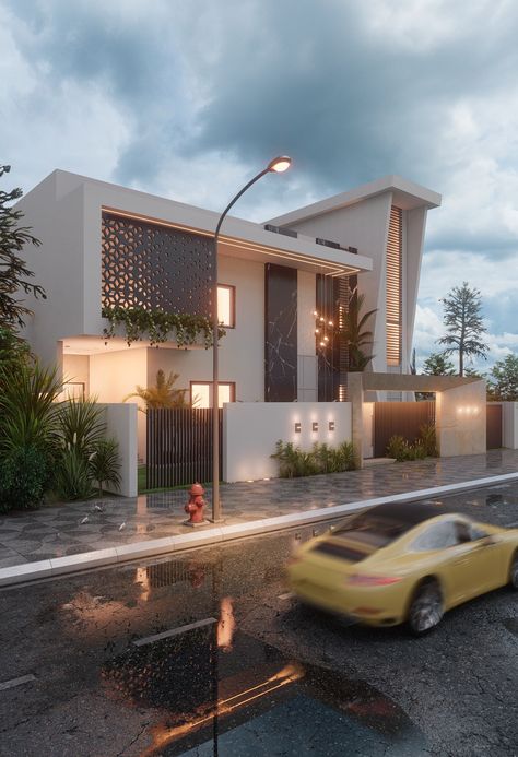 House Structure Design, Modern House Facades, House Arch Design, Architect Design House, Modern Exterior House Designs, House Gate Design, Duplex House Design, House Outside Design, Bungalow House Design