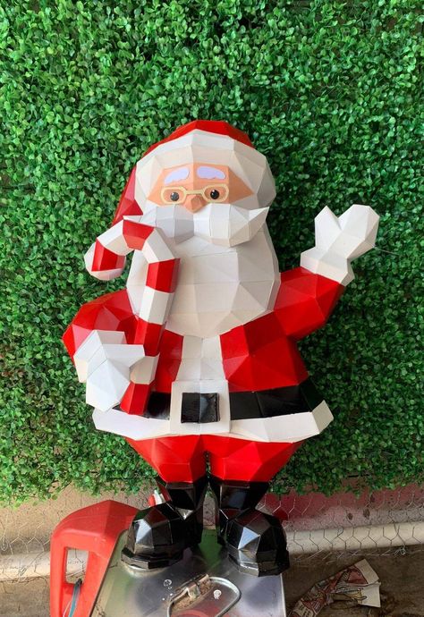 How To Make Santa Claus Crafts, Santa Claus Crafts Diy, Santa Claus Paper Craft, Christmas 3d Print, Paper Santa Claus, Colored Sheets, Santa Claus Crafts, 3d Svg Files, Paper Flower Art