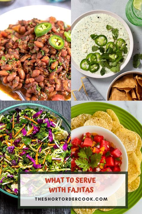 Fajita Meal Sides, Sides For Fajitas Dinners, Sides That Go With Fajitas, Chicken Fajitas Dinner Sides, Fajita Side Dishes Healthy, Side Dishes For Fajitas Dinners, Fajita Dinner Party Ideas, Chicken Fajitas Sides, Sides For Fajitas Dishes