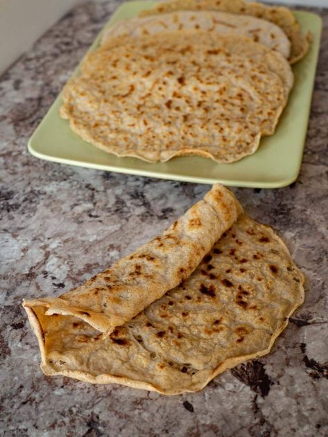 2 Ingredient Oat Tortillas - The Nessy Kitchen Oat Tortillas, Gluten Free Tortillas, Paleo Bread, Flat Breads, Tortilla Recipe, Aip Diet, Autoimmune Paleo, Auto Immune, Homemade Tortillas