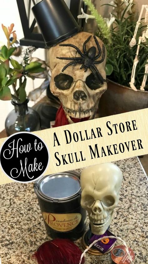 Fall crafts that are affordable dollar store crafts are the best crafts!  A skull is the perfect addition to your fall decorations!  It's a great dollar store DIY!  #diy #diys #craft #crafts #crafting #howto #ad #handmade #homedecor #decor #makeover #makeovers #redo #repurpose #reuse #recycle #recycling #upcycle #upcycling  #unique #christmas #christmasdecor  #fall #falldecor #halloween #halloweendecor #halloweendecorations Cheap Fall Crafts For Kids, Spooky Halloween Crafts, Decor Makeover, Recycling Crafts, Easy Fall Crafts, Best Crafts, Unique Fall, Bring Them Home, Fall Crafts Diy