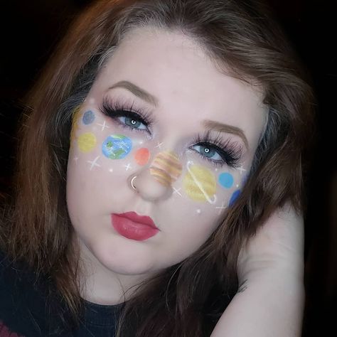 Solar system makeup art Picsart Edits, Paint Ideas, Makeup Art, Solar System, Face Paint, Carnival Face Paint, Solar, Paint, Makeup