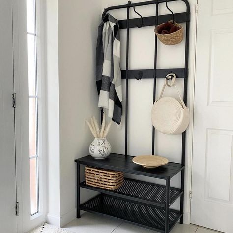 Pinning Ikea Coat Rack, Ikea Pinnig Ideas, Ikea Coat Rack Entryway, Coat Shoe Rack Entryway, Pinnig Ikea, Shoe Storage Walk In Closet, Coat Rack Shoe Storage, Coat Rack Ideas, Hall Ways Ideas