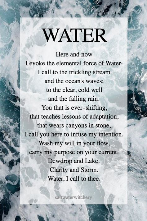 Calling The Corners, Water Spells, Water Witch, Elemental Magic, Spiritual Journals, Water Spirit, Water Aesthetic, Magick Spells, Wiccan Spell Book