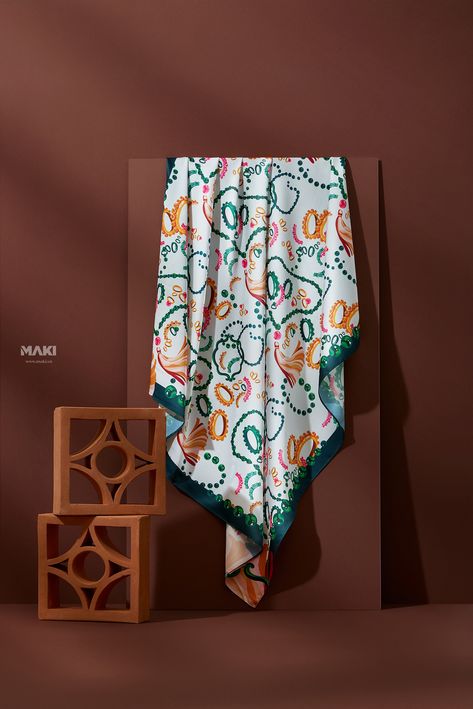 Yeu Dieu - Thuy Design House :: Behance Textile Product Photography, Scarf Photography Ideas Products, Scarf Product Photography, Clothing Product Photography Ideas, Scarves Photography, Textile Photography, Scarf Fashion Photography, King Ezekiel, Scarf Photography