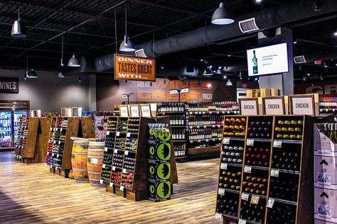 You’ll Love This Modern Liquor Store Design By DGS Retail - DGS Retail Liquor Store Design Interiors, Liquor Store Design, Modern Liquor Store, Wine Store Design, Wine Shop Interior, Liquor Shop, Store Interior Design, Beer Store, Supermarket Design