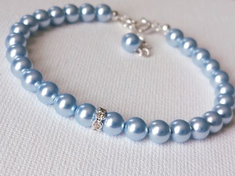 Pastel Blue Jewelry, Light Blue And Silver Wedding, Blue Pearl Jewelry, Wedding Light Blue, Blue Bridal Jewelry, Light Blue Jewelry, Blue Pearl Bracelet, Light Blue Bracelet, Blue Pearl Necklace