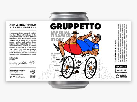 Graphic Packaging Design, Can Design Packaging, Can Packaging Design, Can Illustration, Craft Beer Design, Can Packaging, Craft Beer Labels, Bicycle Illustration, Packaging Illustration