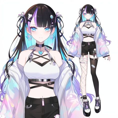 Vtuber Model Design Ideas, Vtuber Model Ideas Female, Vtuber Female, Vtubers Models, V Tuber Model, Vtuber Character Sheet, Vtuber Model Ideas, Vtuber Model Design, Live 2d Model