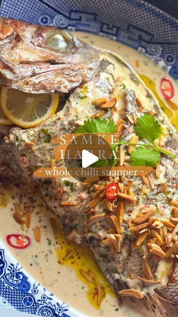 Taghrid Ahmad on Instagram Samke Harra, Snapper Recipes, Middle Eastern Cuisine, Chilli Paste, Tahini Sauce, Eastern Cuisine, Fish Recipe, Crushed Garlic, January 21