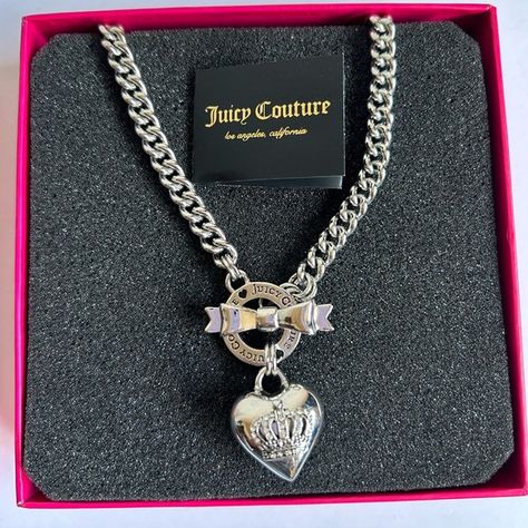 Juicy Couture Chunky Silver Chain Heart Necklace.❤️ Juicy Couture Accessories, Chain Heart, Couture Accessories, Heart Necklace, Juicy Couture, Silver Chain, Couture, Chain, Silver