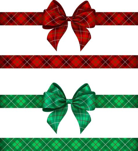 green and red tartan bows with ribbons Vector Portrait, Red Tartan, Green And Red, Ribbon Bows, Tartan, Vector Free, Royalty Free, Ribbon, Clip Art