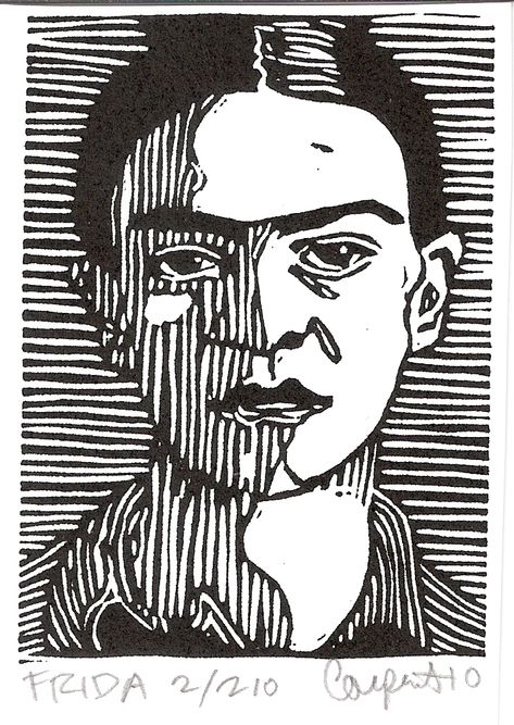 Linocut Face, Linocut Portrait Faces, Printmaking Portraits, Lino Portrait, Lino Print Portrait, Linocut Portrait, Face Shading, Lino Prints, Relief Printmaking