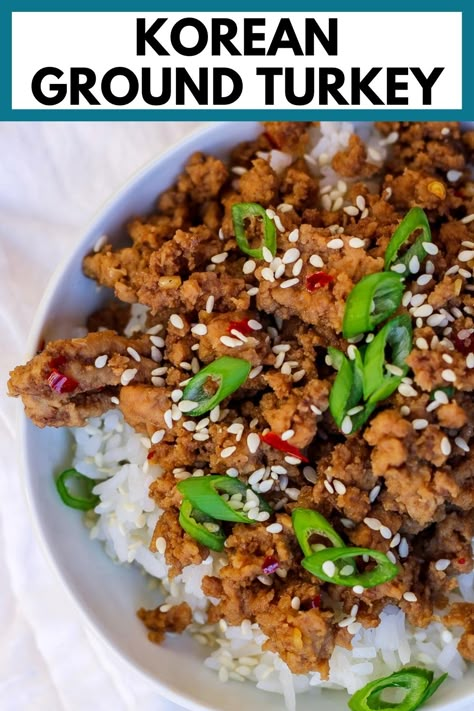 Korean Ground Turkey, Ground Turkey Meal Prep, Turkey Stir Fry, Korean Bulgogi, Ground Turkey Recipes Healthy, Easy Weeknight Dinner, Bulgogi, Ground Turkey Recipes, Traditional Korean