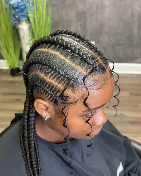 6 straight back feedin braids www.thebraidessentials.com #jaxbraider #jaxbraids #feedinbraids #jaxhair #jaxhairstylist #floridabraider #jacksonvillebraider #jacksonvillebraids #jacksonvillehairstylist Feedin Braids, Straight Back, Flo Rida, Hair Stylist, Braids, Bra, Plaits