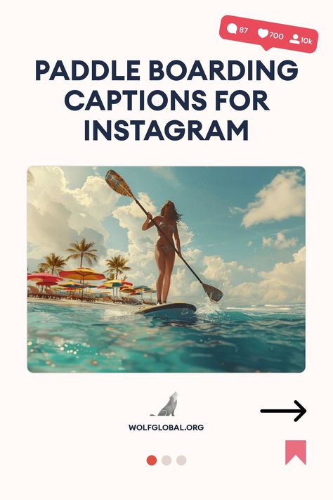 Promotional graphic for Instagram paddleboarding captions with a woman paddleboarding in tropical waters.
An infographic with catchy phrases promoting paddle boarding and adventure.
A woman with a laptop surrounded by social media icons, promoting an Instagram engagement service. Paddle Boarding Quotes, Boat Captions, Best Paddle Boards, Aesthetic Captions, Watercolor Sky, Float Your Boat, Calm Waters, Paddle Boat, Action Shots