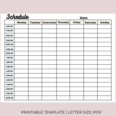 Printable Time Blockingtime Blocking Planner Daily Plannerinstant Download Time Managementdaily Schedule - Etsy Daily Time Table Planner, Time Table Planner, Time Blocking Printable, Time Blocking Schedule, Time Management Printable, Table Planner, Time Schedule, Block Scheduling, Time Blocking