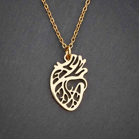 Anatomical Heart Necklace Silver, Anatomy Jewelry, Math Jewelry, Anatomical Heart Pendant, Anatomically Correct Heart, Anatomical Jewelry, Anatomical Heart Necklace, Constellation Necklace, Gift For Nurse