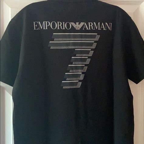 Emporio Armani Ea7 Polo Shirt Black Size Large Is Brand New Condition For Sale Armani Polo, Armani Shirts, Armani Grey, Armani White, Navy Polo Shirt, Armani Logo, Slim Fit Polo Shirts, Armani Black, Printed Polo Shirts