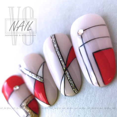 Geometry Nail Art, Geometry Nails, Geometric Nail Designs, Abstract Nail Art, Geometric Nail, Blush Nails, Manicure Ideas, Ideas Nails, Classy Nails