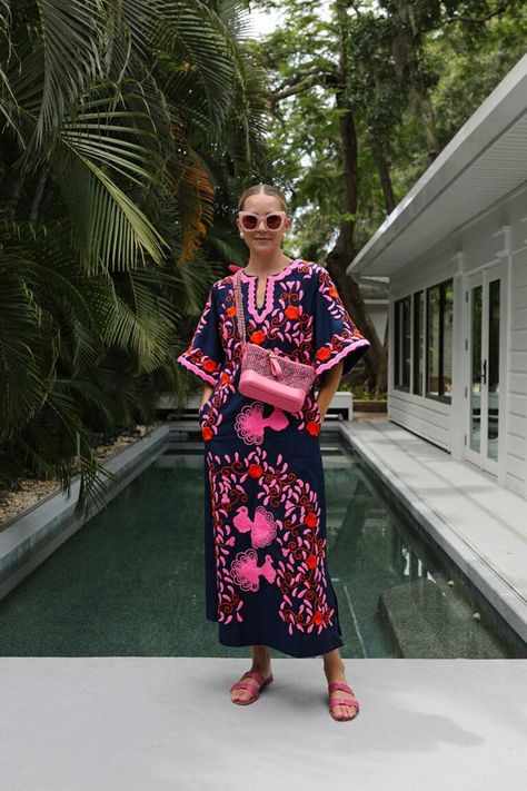 Embroidered Peacock, Blair Eadie, Mode Kimono, Atlantic Pacific, Sunday Style, Fashion Sites, Navy Pink, Beaded Dress, African Print