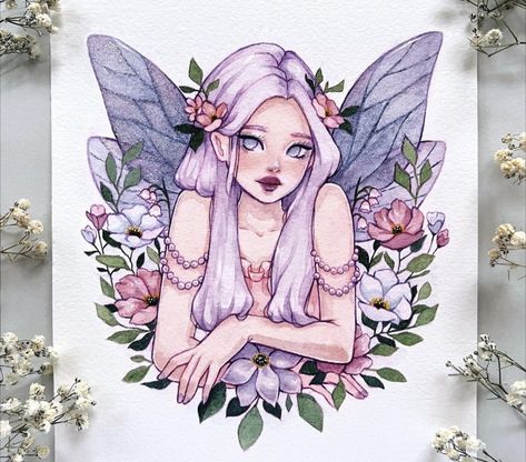 Drawing Fairies, Aesthetic Drawings, Easy Mandala, Fairy Drawings, Pencil Sketch Images, Fairy Artwork, Beauty Art Drawings, Digital Art Anime, Cute Easy Drawings