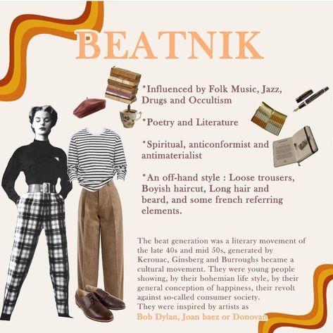 Beatnik Fashion Women, British Dark Academia, Beatnik Style Women, Beat Generation Aesthetic, Beatnik Women, Beatnik Aesthetic, Beatnik Style 1960s, Beatnik Fashion, Soft Academia Aesthetic