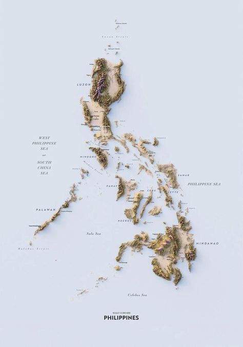 Map Of The Philippines, Philippine Map, Topography Map, No Problem, The Philippines, Geography, Philippines, Map