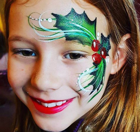 Face Painting Ideas Christmas, Cute Animal Face Paint, Holiday Face Painting, Kids Christmas Face Paint, Easy Elf Makeup Christmas, Cute Christmas Face Paint, Turkey Face Paint, Festive Face Paint, Christmas Face Paint Ideas