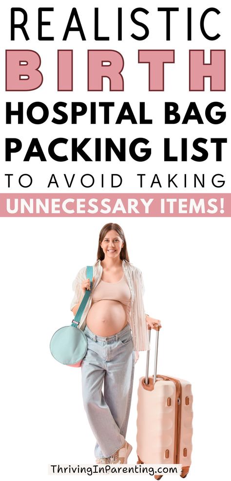 Labor moms, avoid stressing about what mom should pack for the hospital! Check out this realistic birth hospital bag packing lists for a smooth labor and delivery experience! This maternity hospital bag essentials checklist includes all the essentials you'll need to avoid overpacking unnecessary items. From mommy nursing clothes, snacks, newborn necessities to dad essentials, mom's hospital bag for delivery is all about keeping it simple and practical. Giving birth hospital bag packing lists. Delivery Hospital Bag Checklist, Maternity Bag Checklist, Dad Hospital Bag, Birth Hospital Bag, Hospital Bag For Mom, Maternity Hospital Bag, Birth Hospital, Hospital Packing List, Hospital Bag List