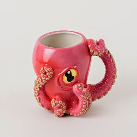 Penelope Garcia's pink octopus mug (Criminal Minds) Kit Cat Clock, 3d Coffee, Pink Octopus, Penelope Garcia, Octopus Design, Cerámica Ideas, Character Animation, Pink Ceramic, Ceramics Pottery Art