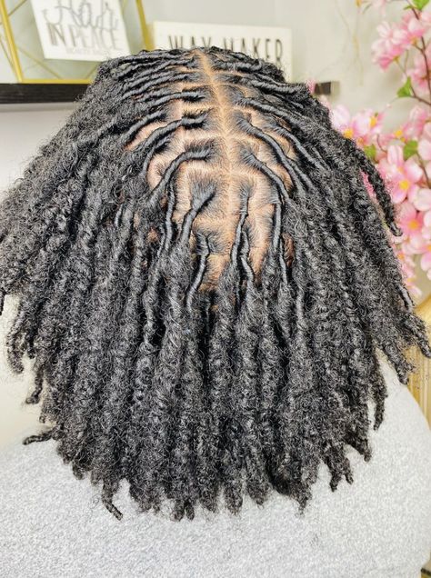 Rhinestone Loc Jewelry, Starter Locs On Permed Hair, Types Of Starter Locs, 4c Locs With Curly Ends, Coil Locs Before And After, Loc Inspo Black Women, Puffy Locs, Black Girls With Locs, Fluffy Locs