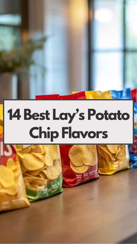 A variety of Lay's potato chip bags in different flavors arranged on a table, showcasing the colorful packaging and range of taste options, from classic to bold. Lays Potato Chip Flavors, Lays Chips Flavors, Chip Flavors, Potato Chip Flavors, Lays Potato Chips, Lays Chips, Game Snacks, Potato Chip, New Flavour