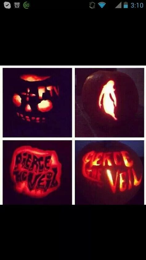 Happy Halloween! Pierce The Veil Pumpkin Carving, Pumpkin Inspo, Pumpkin Carving Contest, Pumpkin Carving Designs, Kandi Perler, Carving Pumpkins, Pumpkin Carvings, Pumpkin Art, Pumpkin Ideas