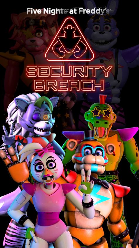 Five Nights At Freddy's Security Breach Wallpaper, Fnaf Wallpaper Security Breach, Fnaf Security Breach Poster, Fnaf Sb Posters In Game, Fnaf Security Breach Posters In Game, Lash Room Ideas, Fnaf Jumpscares, Fnaf Crafts, Showbiz Pizza