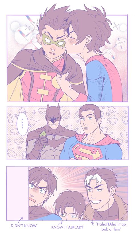 Superman X Batman, Batfamily Funny, Robin Comics, Superman X, Univers Dc, Batman Funny, Batman Comic Art, Dc Comics Artwork, Damian Wayne