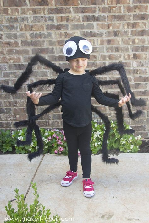 Spider Costume Diy, Spider Costume Kids, Diy Spider Costume, Nursery Rhyme Costume, Spider Halloween Costume, Diy Costumes Kids Boys, Diy Spider, Meme Costume, Bug Costume