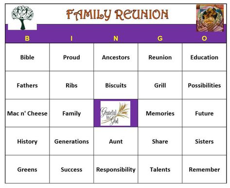 Family Reunion Theme, Family Reunion Bingo, Reunion Quotes, Family Reunion Themes, Bingo Patterns, Easy Quilting, Reunion Games, African American Family, Family Reunion Planning