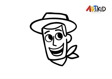 This picture belongs to one of our easy drawing and coloring videos on our YouTube channel. You will find the link to download the high quality outline picture in the description of the video. Woody Toy Story Drawing Easy, Draw Woody Toy Story, Woody Toy Story Drawing, Colouring For Kids, Drawing And Colouring, Toy Story Crafts, Story Outline, Story Crafts, Outline Pictures