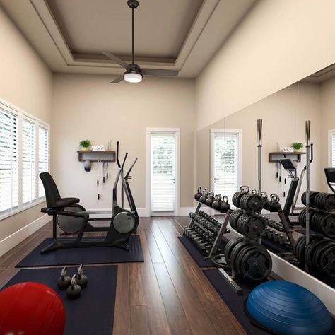 20 Home Gym Ideas for Designing the Ultimate Workout Room | Extra Space Storage Gym Room Ideas, Small Home Gyms, Home Gym Basement, Small Home Gym, Bedroom Inspirations Minimalist, Workout Room Home, Home Gym Garage, Diy Home Gym, Basement Gym