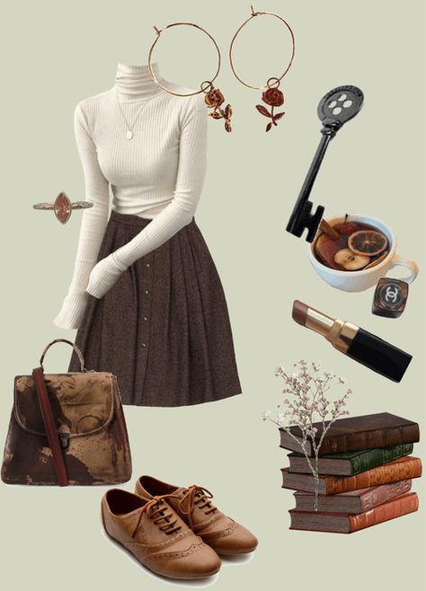 romantic academia Outfit | ShopLook Lights Academia Outfits, Romantic Academia Clothes, Princesscore Casual Outfits, Dark Romantic Academia Aesthetic Outfit, Romantic Academia Style, Romantic Academia Outfits Aesthetic, Acedima Outfits, Cottagecore Outfits School, Royal Core Outfits Casual