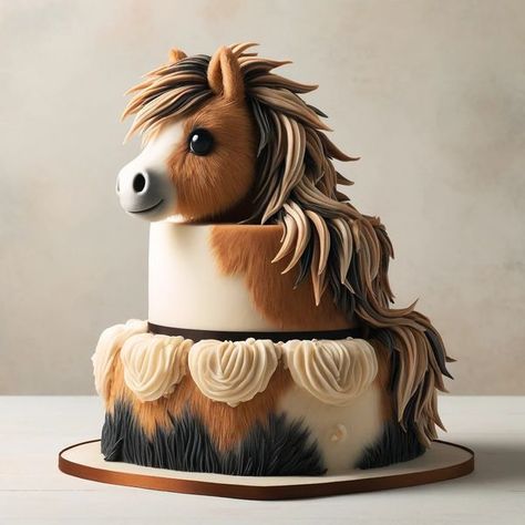 Horse Birthday Cake Girl, Horse Theme Cake, Birthday Cake Horse, Horse Cake Ideas, Cake Horse, Fondant Horse, Horse Cakes, Horse Birthday Cake, Fondant Tips